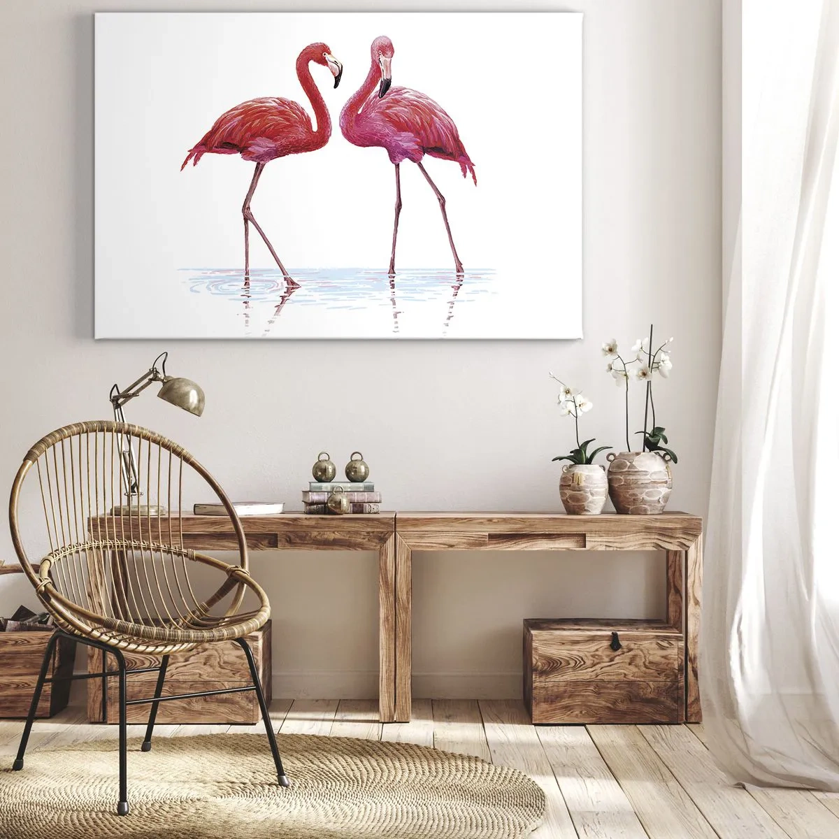 Obraz na plátně - Růžové rendez-vous - 100x70 cm