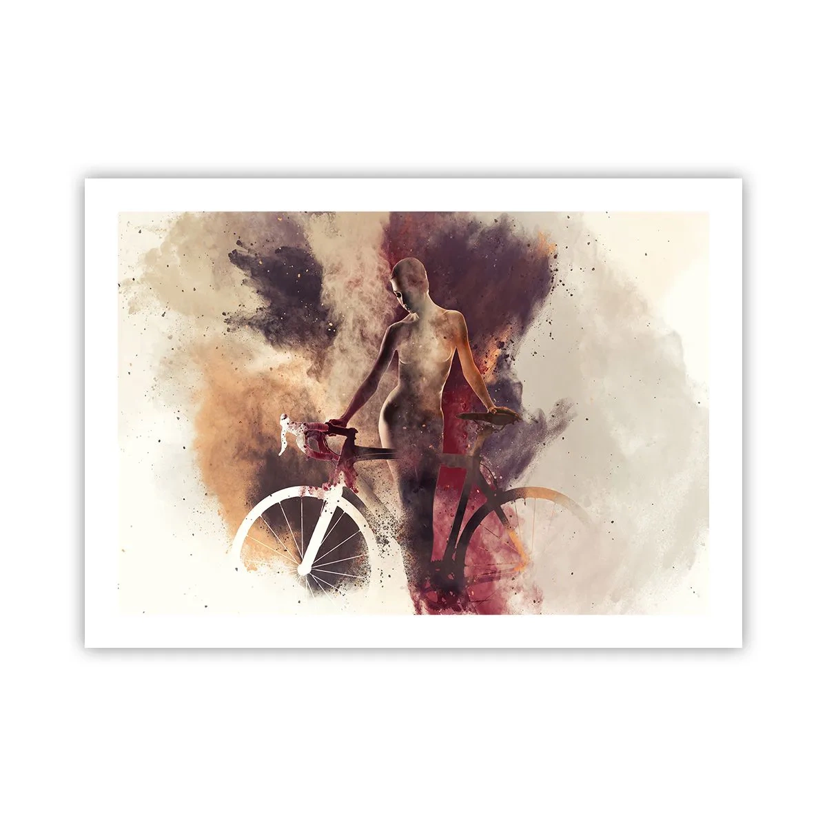 Plakát - Cyklistická duše v mramorových tvarech - 70x50 cm