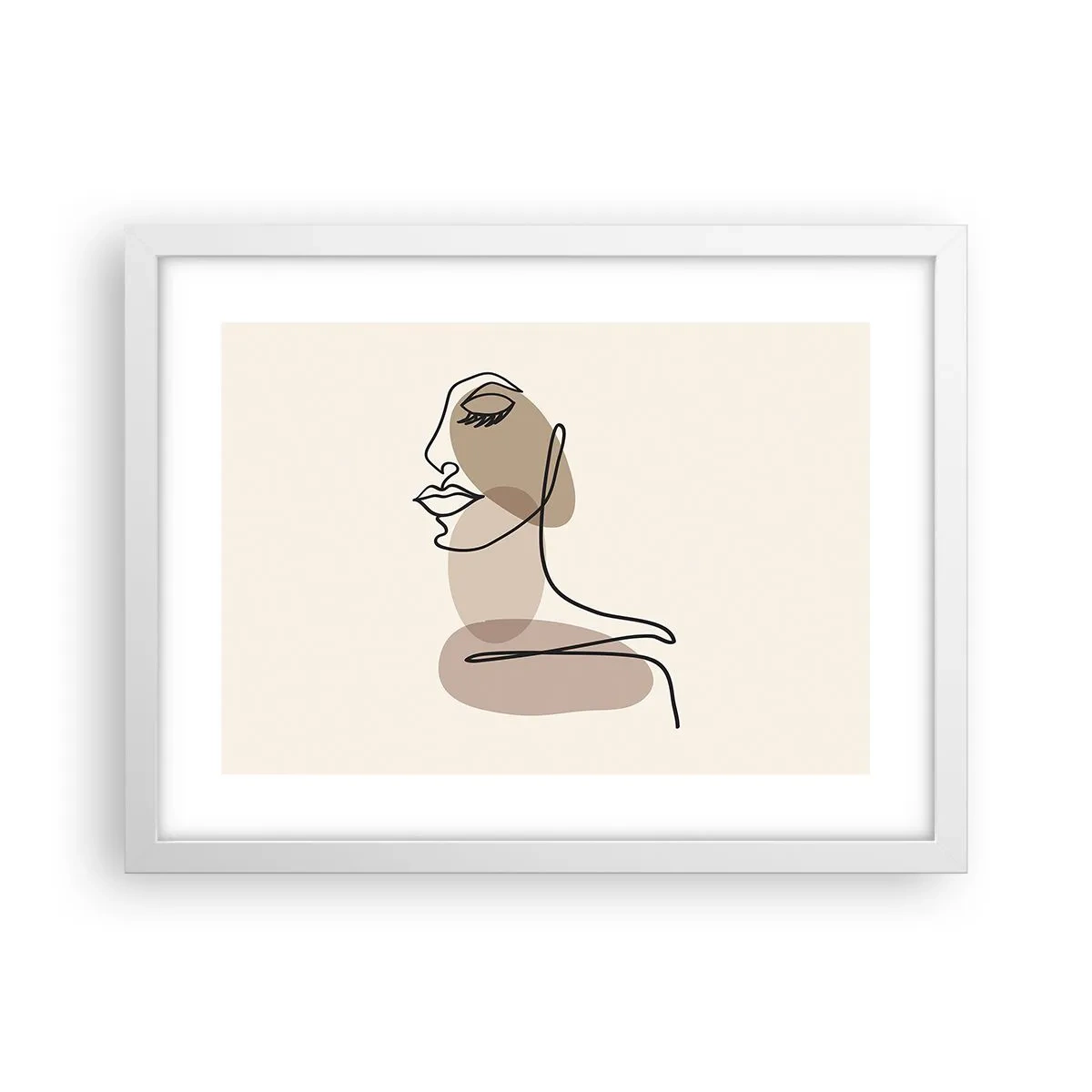 Plakát v bílém rámu - Určitá linie krásy - 40x30 cm