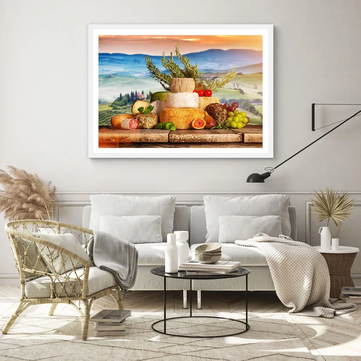 Plakát v bílém rámu - Italská radost ze života - 91x61 cm