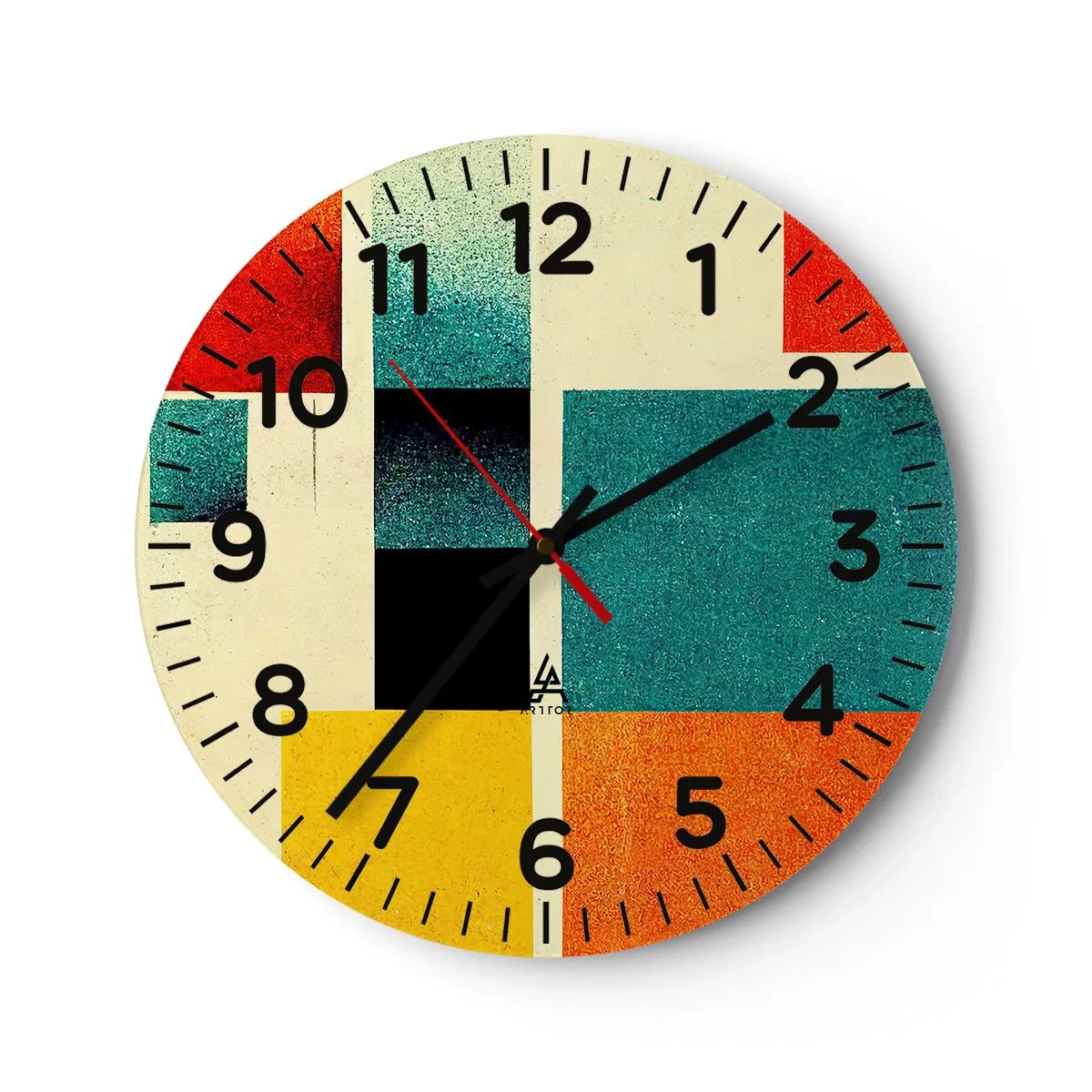 Nástěnné hodiny - Geometrická abstrakce – dobrá energie - 40x40 cm