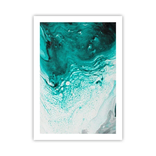 Plakát - Propadnout v bílé a tyrkysové - 50x70 cm