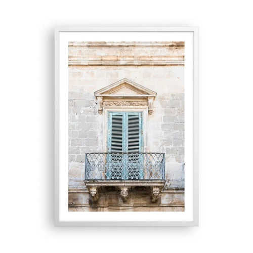 Plakát v bílém rámu - Jedinečné kouzlo Itálie - 50x70 cm