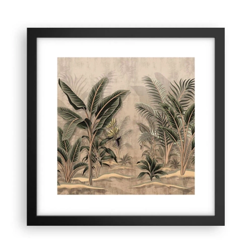 Plakát v černém rámu - Rytina v koloniálním stylu - 30x30 cm