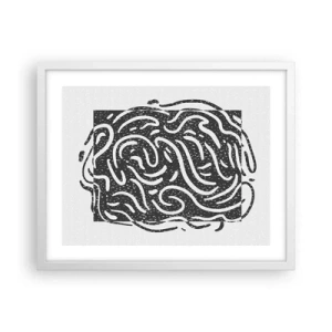 Plakát v bílém rámu - Abstrakce: tanec radosti - 50x40 cm