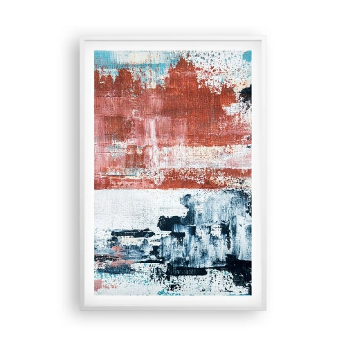 Plakát v bílém rámu - Abstraktní půl na půl - 61x91 cm