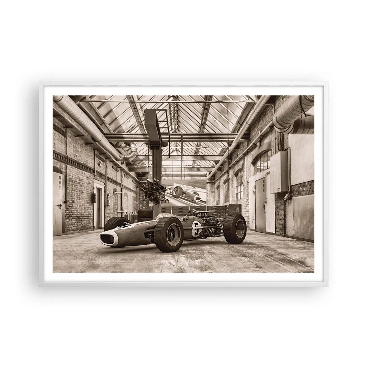 Plakát v bílém rámu - Odpočinek vítěze - 100x70 cm