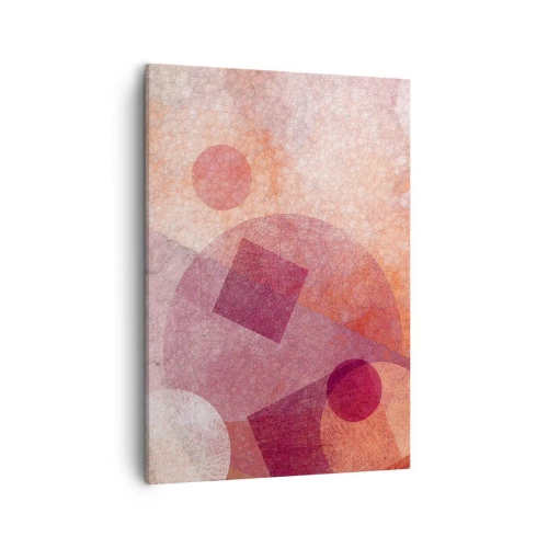 Obraz na plátně - Geometrické proměny v růžové - 50x70 cm