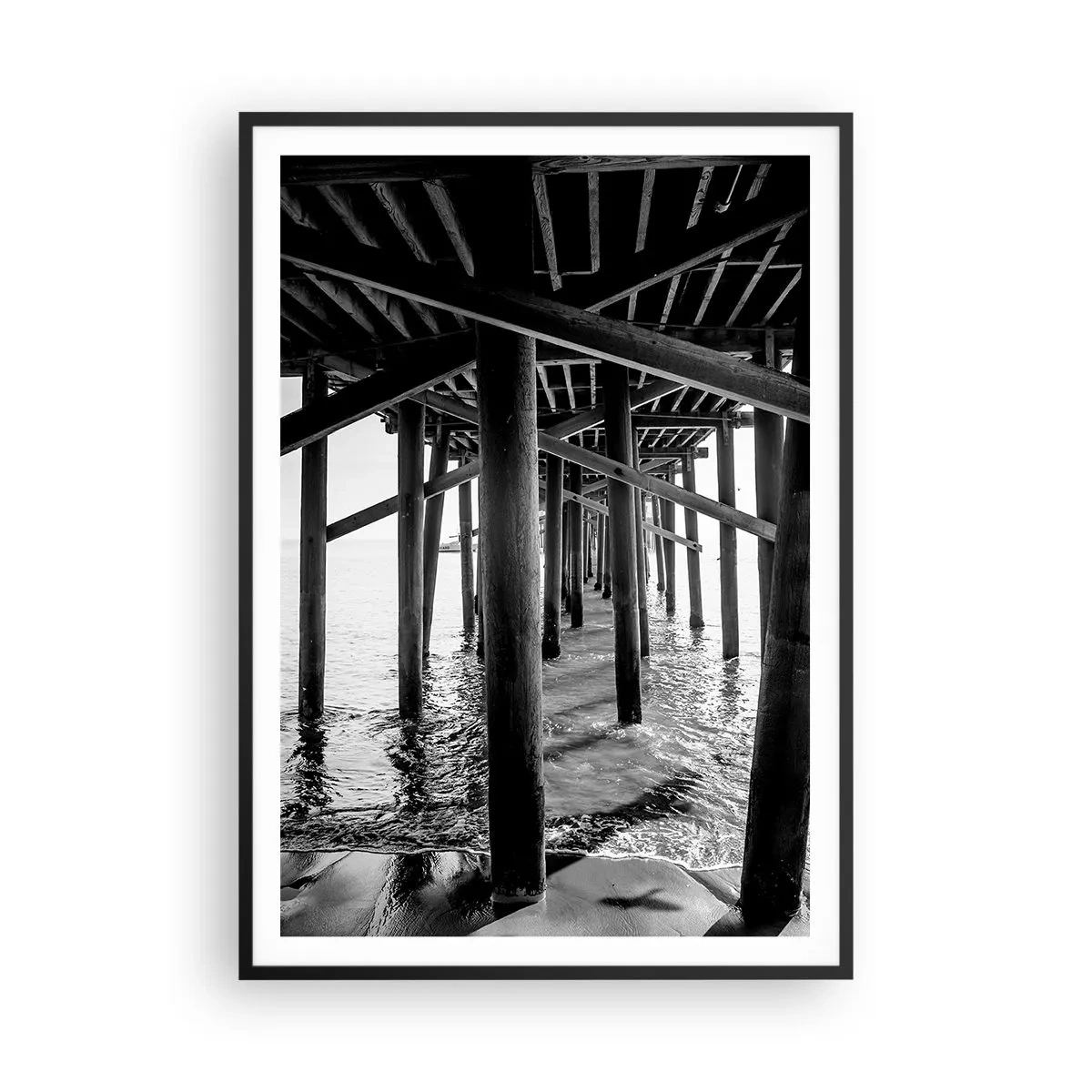 Plakát v černém rámu - Úkryt na pláži - 70x100 cm