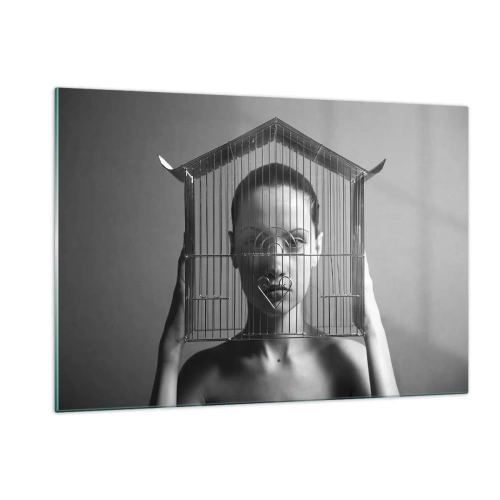 Obraz na skle - Tak trochu surrealistický portrét - 120x80 cm