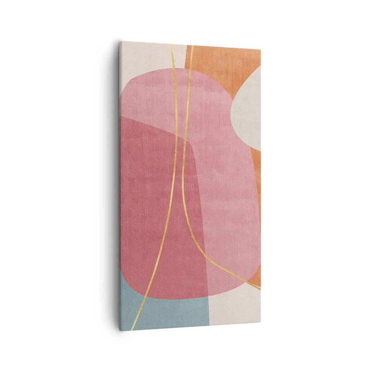 Obraz na plátně - Pastelová kompozice se zlatou nití - 55x100 cm