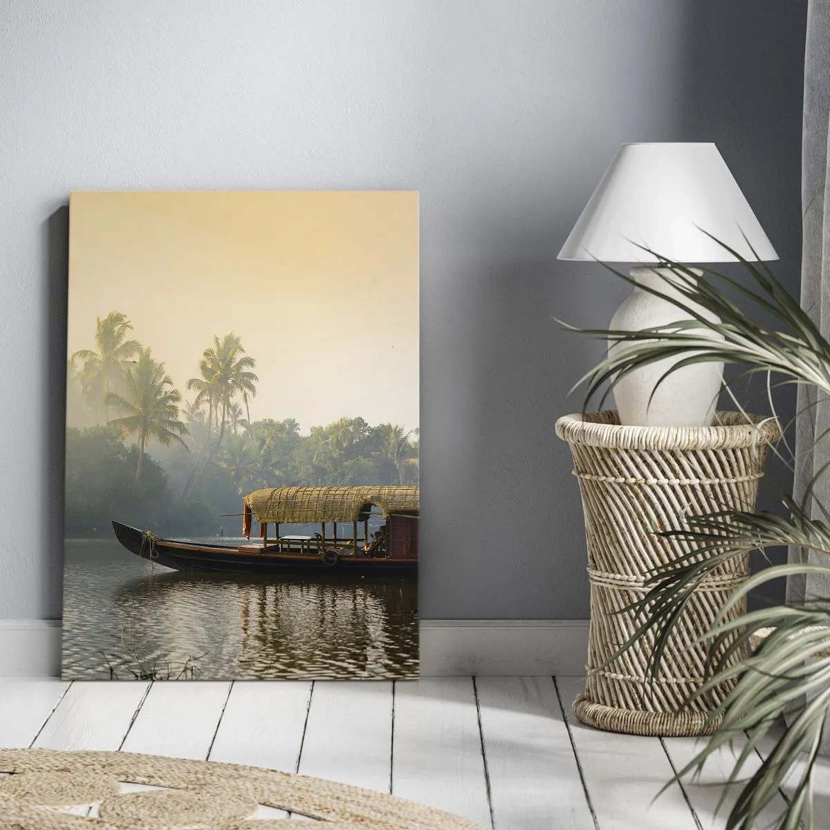 Obraz na plátně - Dům na řece - 50x70 cm