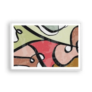 Plakát v bílém rámu - Piruety uprostřed barev - 91x61 cm