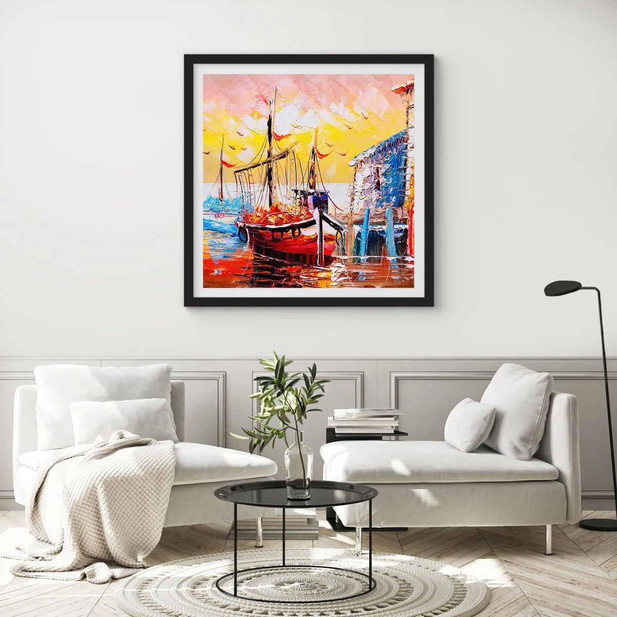 Plakát v černém rámu - Šťastný návrat - 50x50 cm