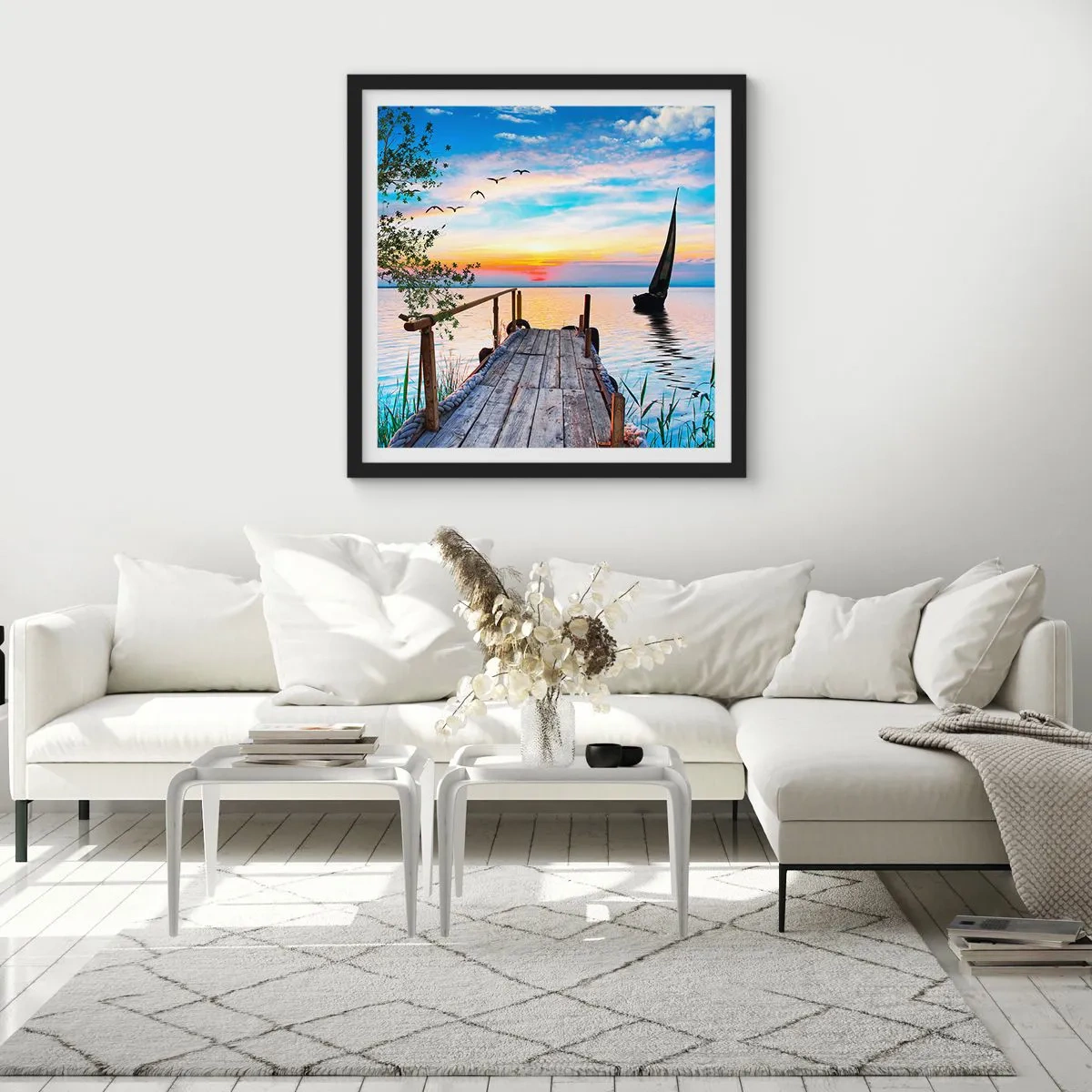 Plakát v černém rámu - Dobrý večer - 60x60 cm