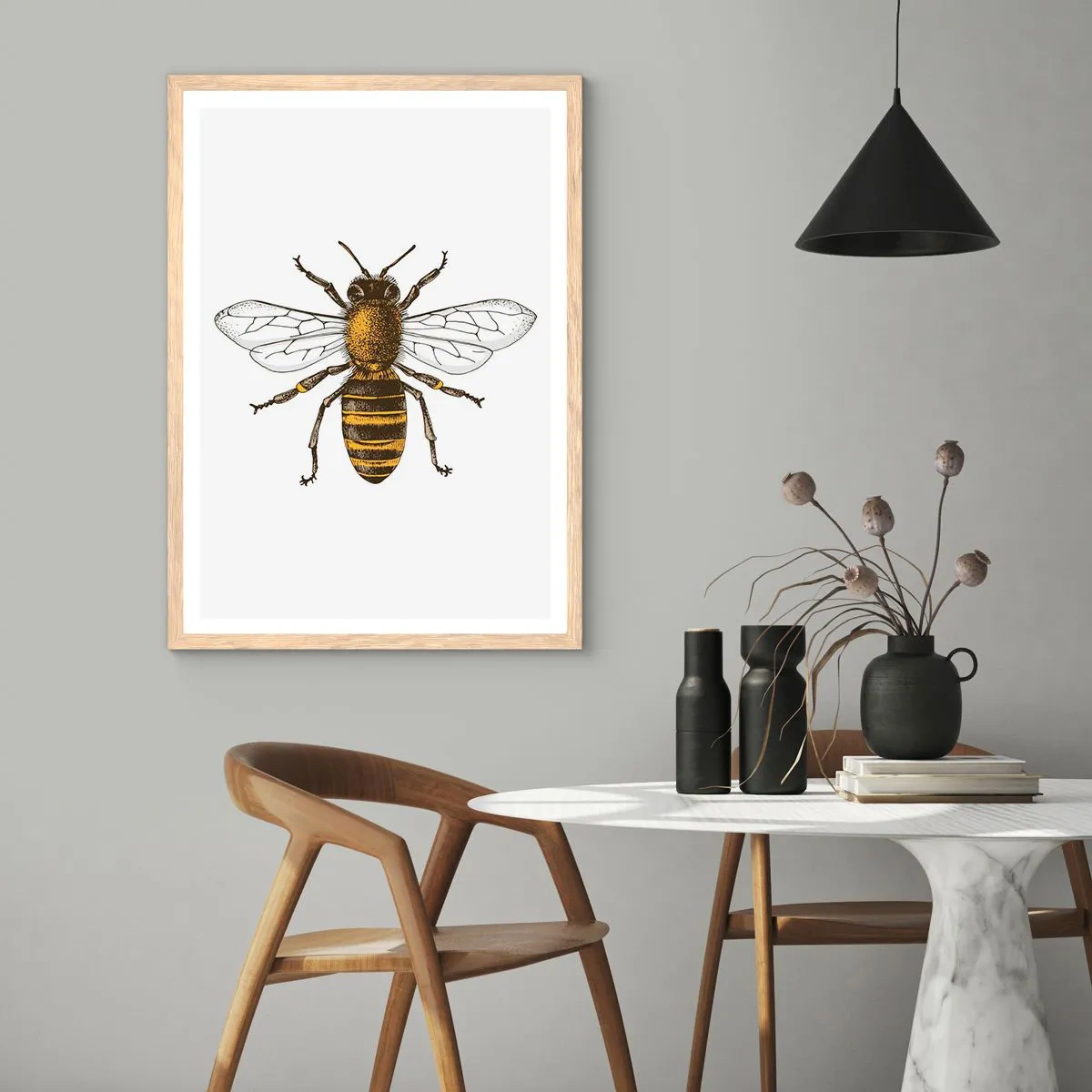 Plakát v rámu světlý dub - Krásná a dobrá - 70x100 cm