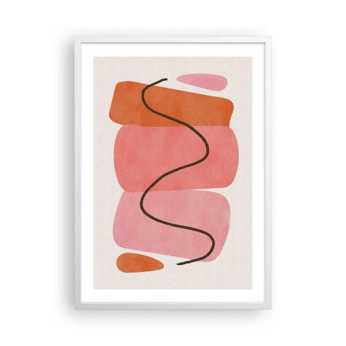 Plakát v bílém rámu - Jemný pohyb forem - 50x70 cm