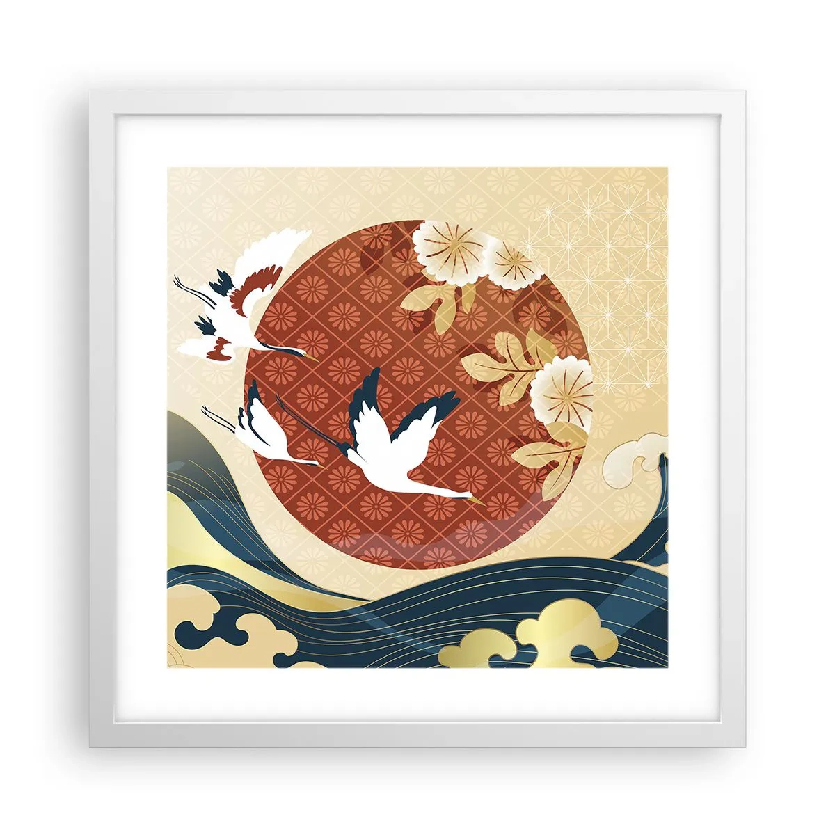 Plakát v bílém rámu - Japonská pohádka - 40x40 cm