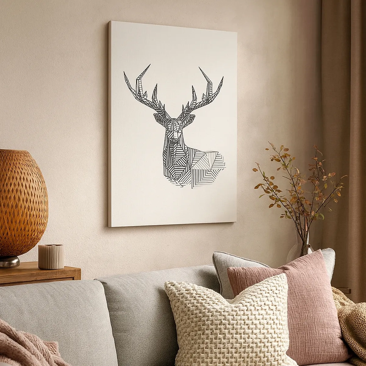 Obraz na plátně - Jelen v kubistickém stylu - 50x70 cm