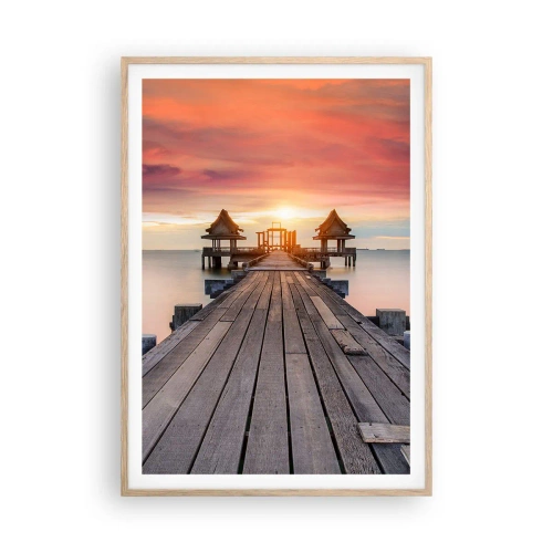 Plakát v rámu světlý dub - Západ na východě - 70x100 cm