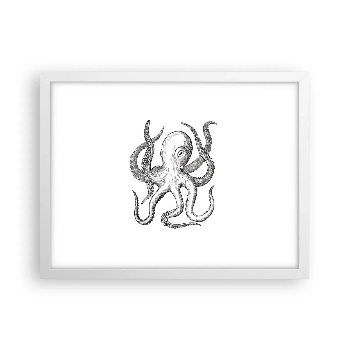 Plakát v bílém rámu - Tančící s vlnami - 40x30 cm