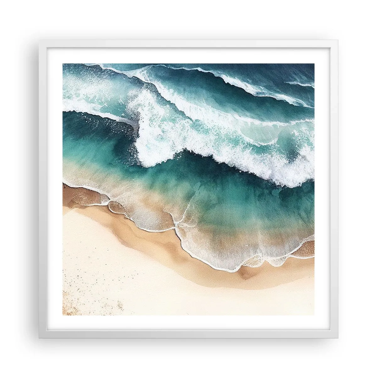 Plakát v bílém rámu - Odvěké setkání - 60x60 cm