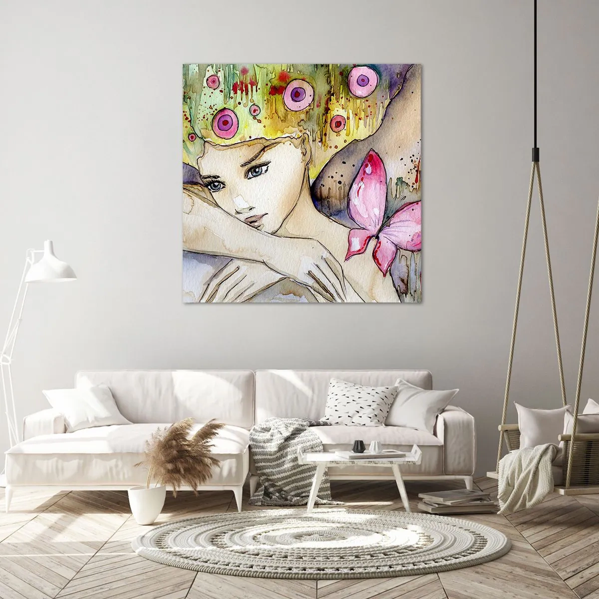 Obraz na plátně - Motýlí princezna - 60x60 cm