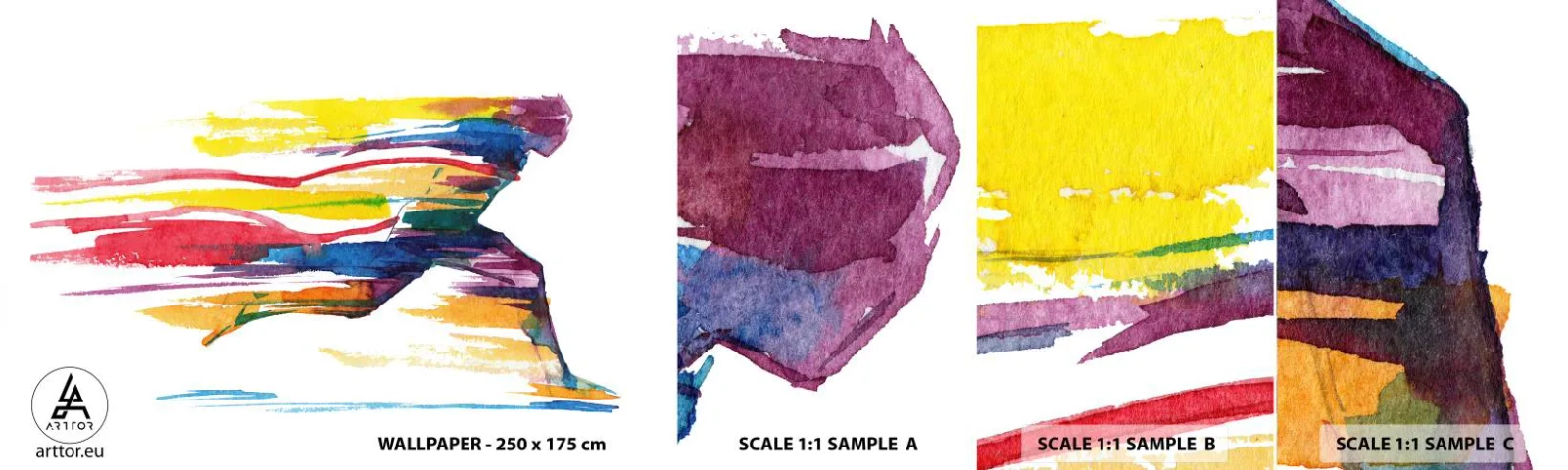 Fototapeta Vzorek Standard Eco - Duhový běh - Abstrakce, Sport, Běžec - 100x30 cm