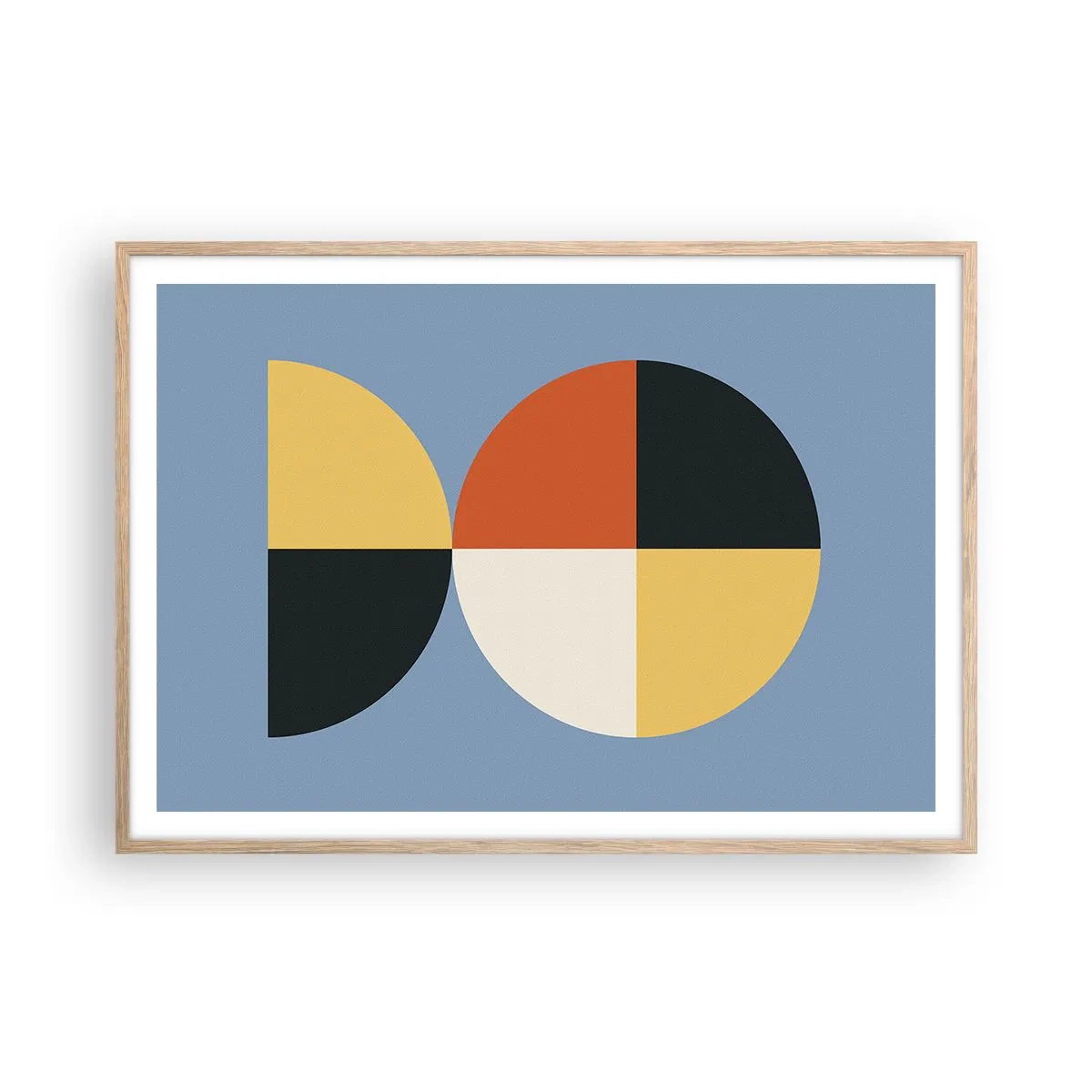 Plakát v rámu světlý dub - Koukej a počítej - 100x70 cm