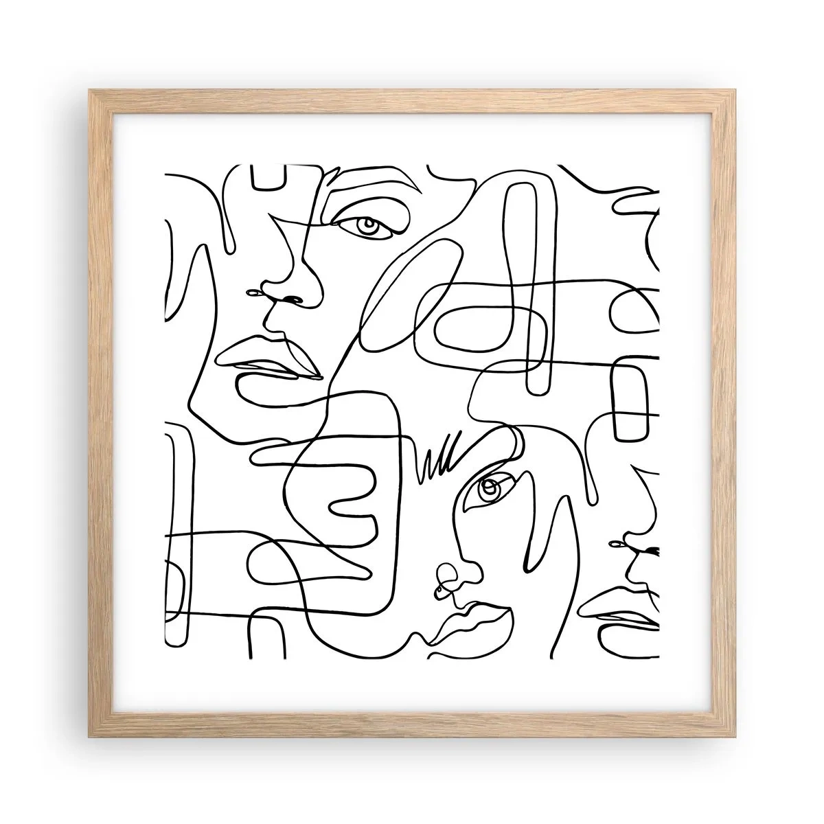 Plakát v rámu světlý dub - Ve spletených emocích - 40x40 cm