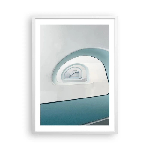 Plakát v bílém rámu - Na dno modré - 50x70 cm
