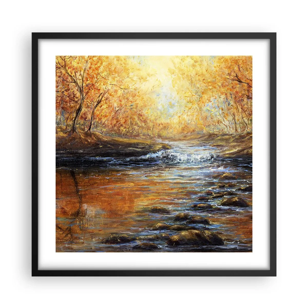 Plakát v černém rámu - Zlatý potok - 50x50 cm