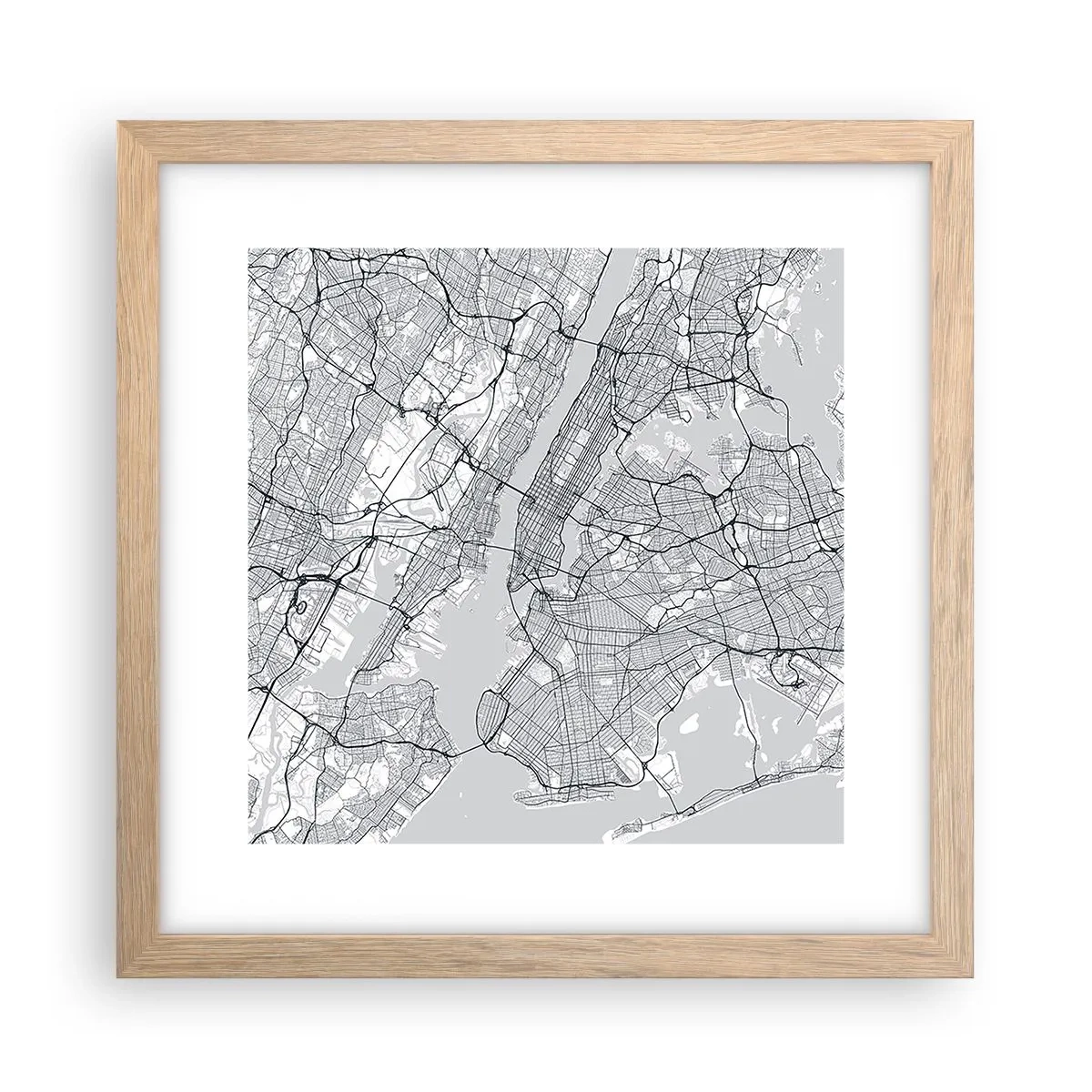 Plakát v rámu světlý dub - Anatomie metropole - 30x30 cm