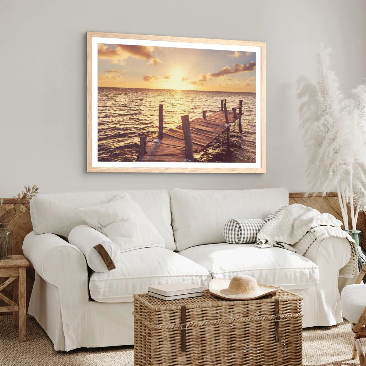 Plakát v rámu světlý dub - Zlatá země laskavosti - 91x61 cm