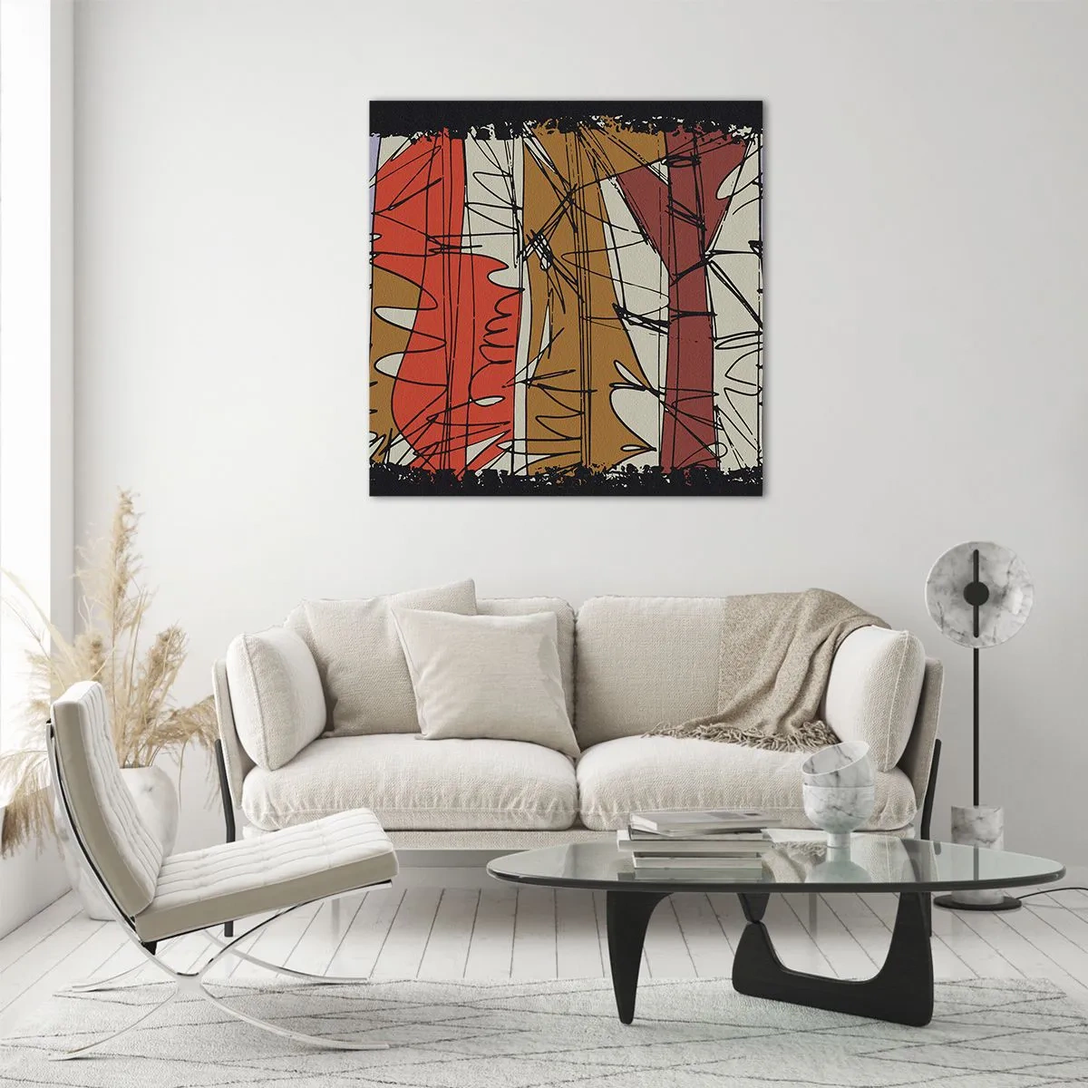 Obraz na skle - Spontánní kompozice - 50x50 cm