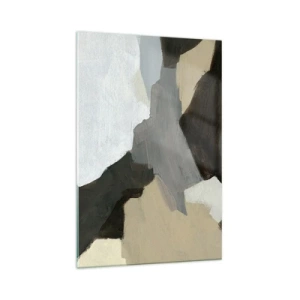 Obraz na skle - Abstrakce: křižovatka šedi - 70x100 cm
