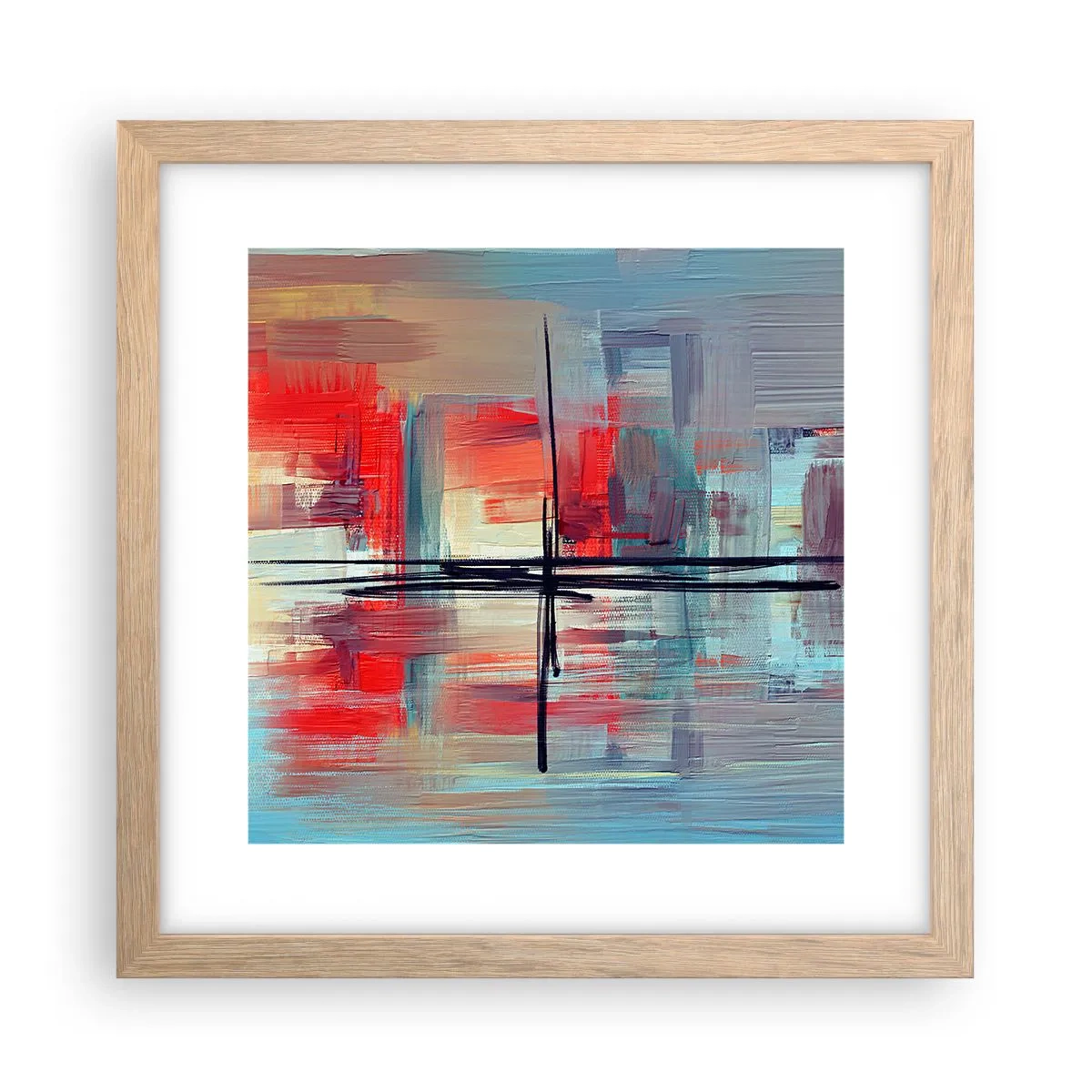 Plakát v rámu světlý dub - Krajina v neznámé dimenzi - 30x30 cm