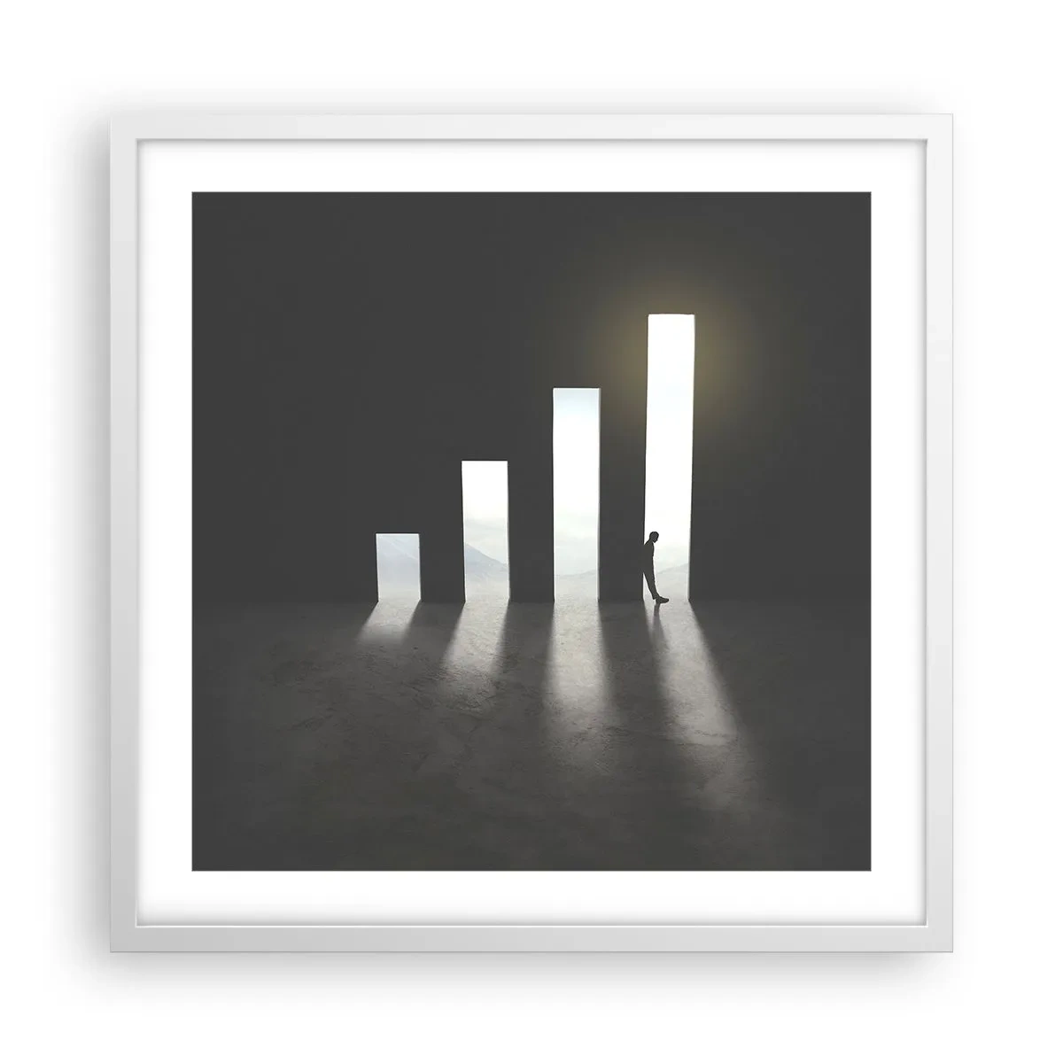 Plakát v bílém rámu - Úspěch – imprese - 50x50 cm