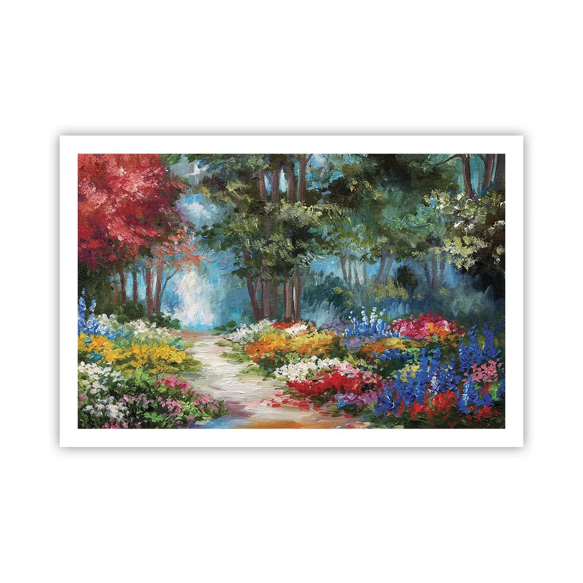 Plakát - Lesní zahrada, květinový les - 91x61 cm