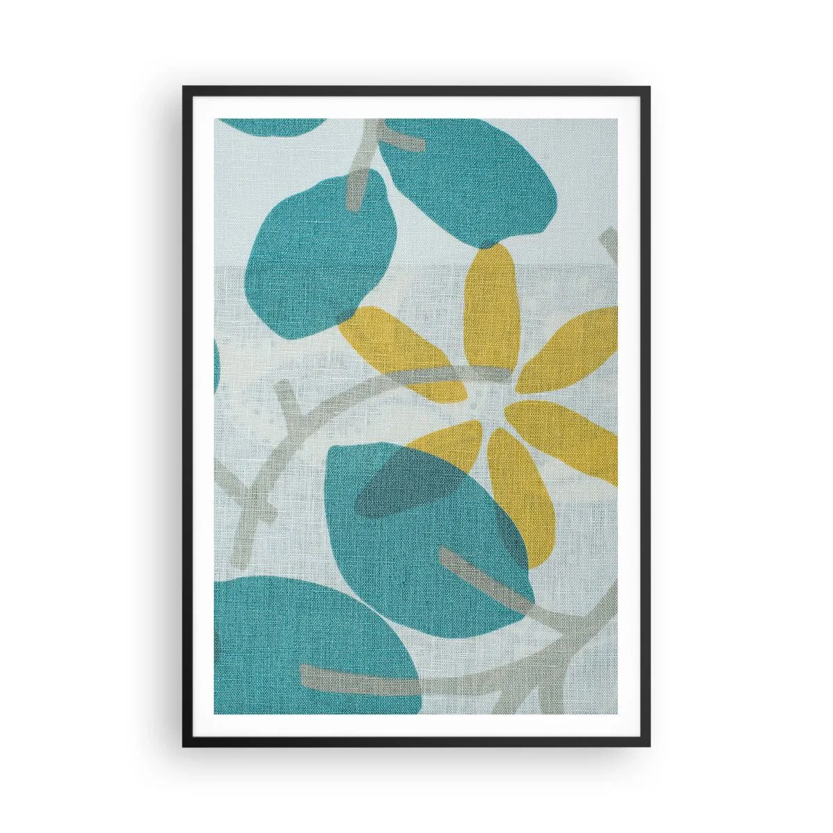 Plakát v černém rámu - Mezi azurovými listy - 70x100 cm