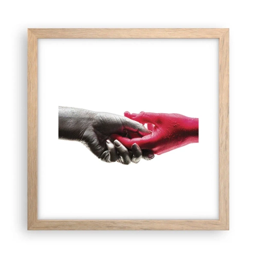 Plakát v rámu světlý dub - Spolu i když jsme odlišní - 30x30 cm