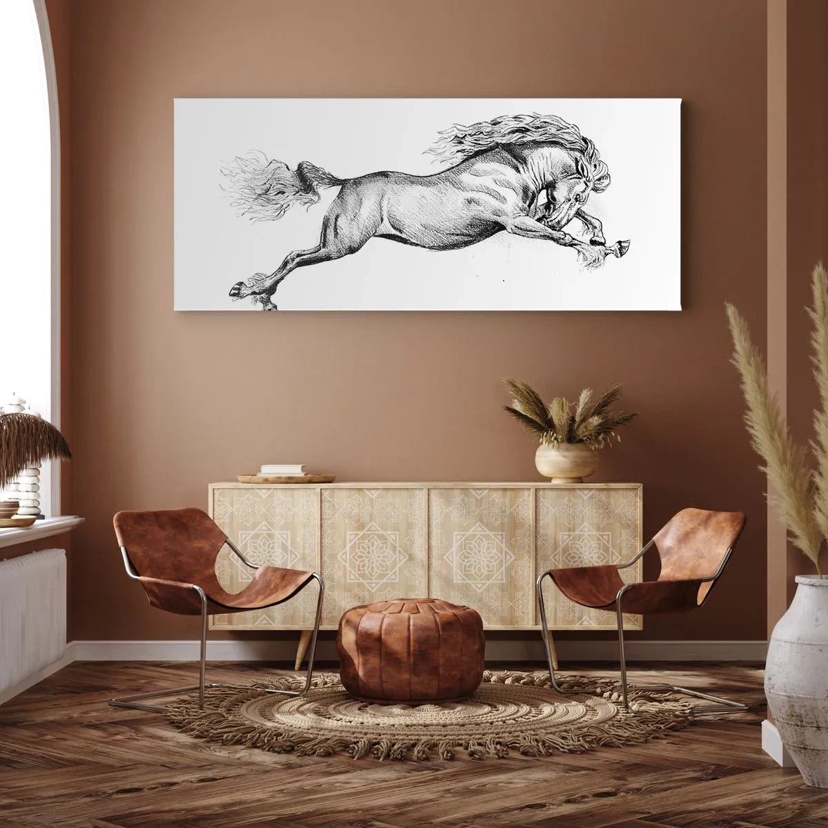 Obraz na plátně - Zastavený v cvalu - 160x50 cm