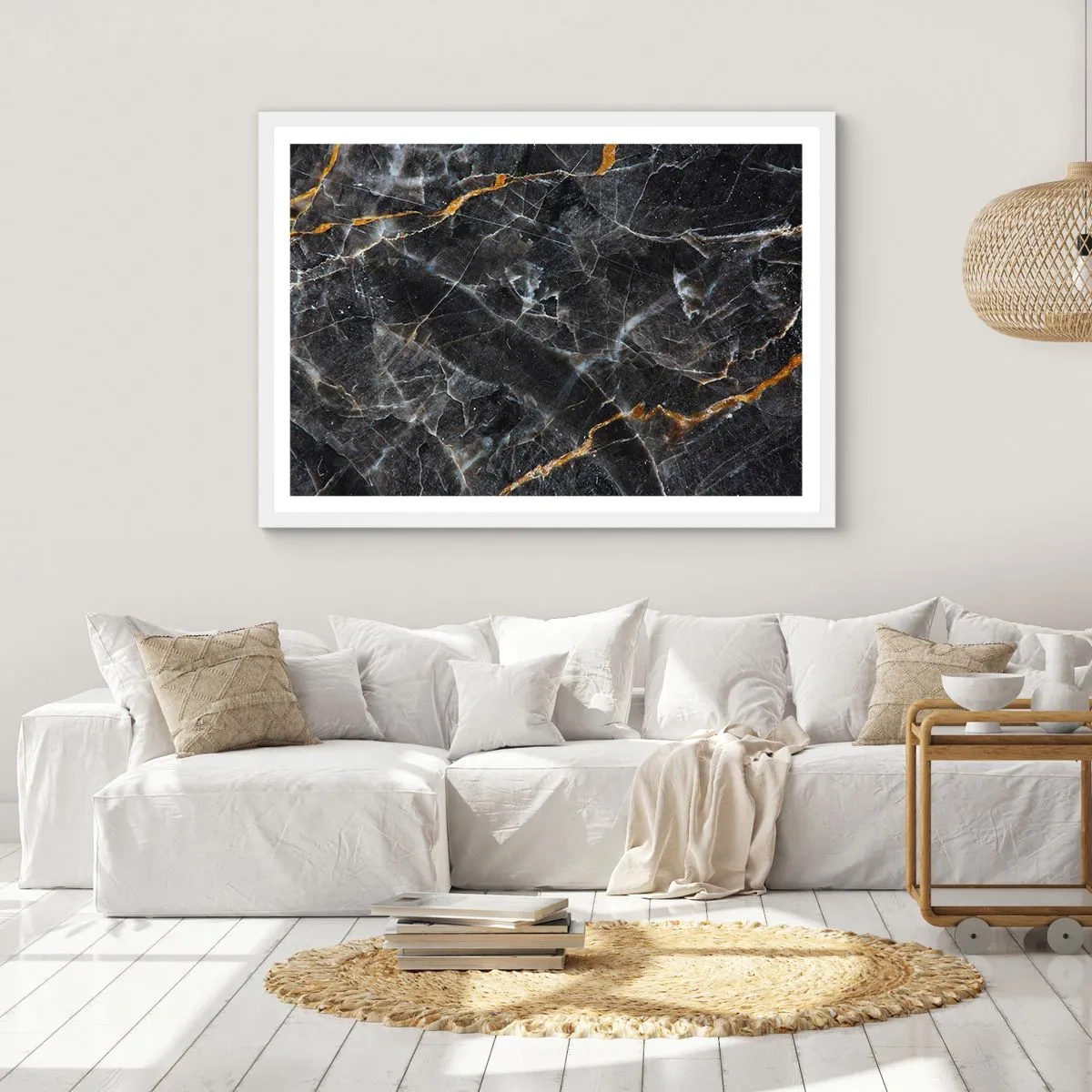 Plakát v bílém rámu - Vnitřní život kamene - 91x61 cm