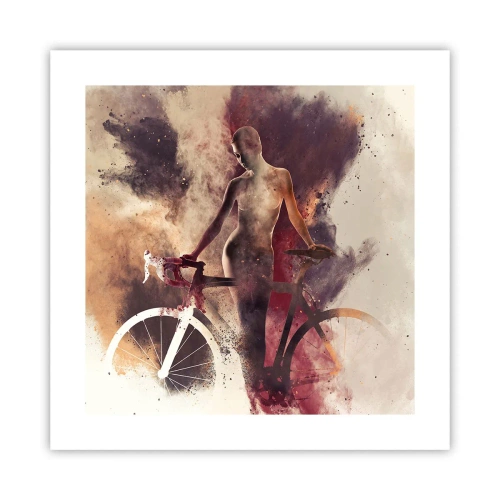 Plakát - Cyklistická duše v mramorových tvarech - 40x40 cm