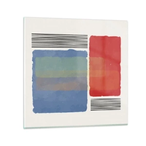 Obraz na skle - Duch a písmeno geometrie - 40x40 cm