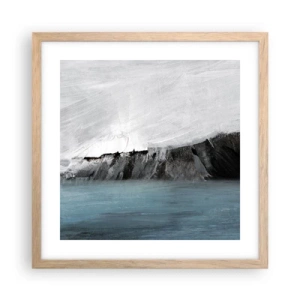 Plakát v rámu světlý dub - Voda – země: střet živlů - 40x40 cm