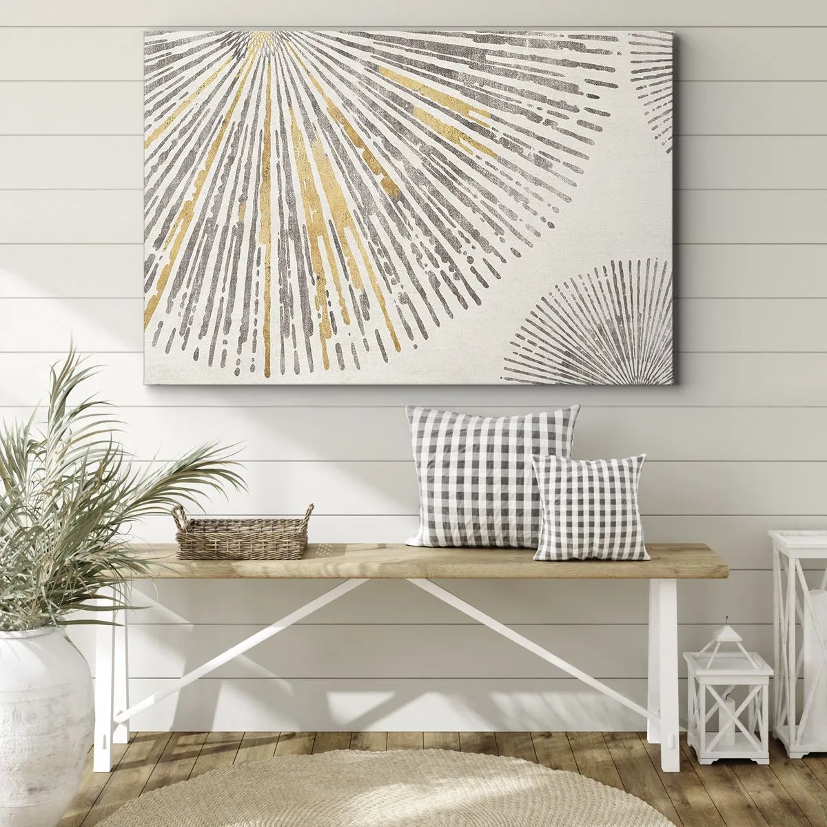 Obraz na plátně - Abstraktní vzor ve tvaru paprsku - 70x50cm - Krása paprsku - Moderní nástěnná dekorace do obývacího pokoje a ložnice ARTTOR
