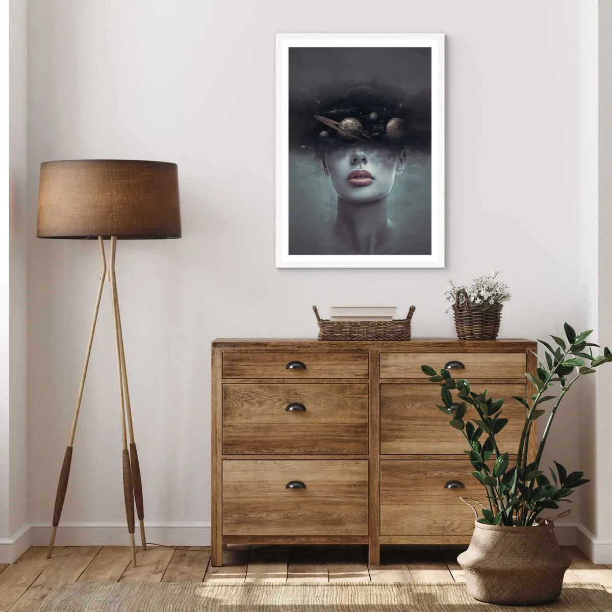 Plakát v bílém rámu - A planety… - 50x70 cm