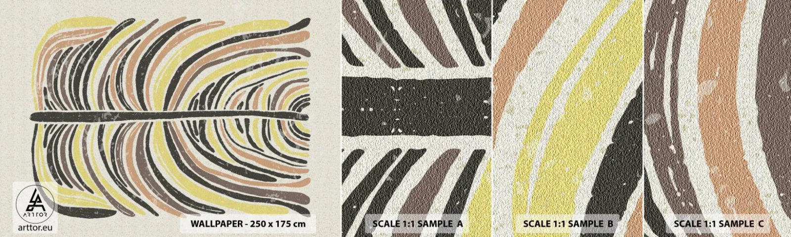 Vzor Fototapety Samolepicí Deluxe Sticker - Abstrakce plná života - Boho, Minimalismus, Pastel - 100x30 cm