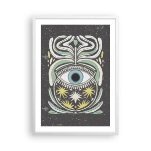 Plakát v bílém rámu - Kmenové rituály - 50x70 cm